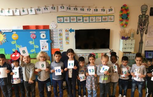 Waalse School Groep 2b leert ‘buurgetallen’