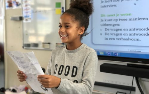 Waalse School Groep 6a kan verslag uitbrengen van een interview