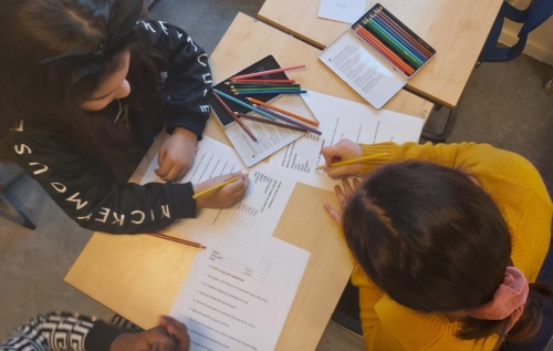 Waalse School Groep 6b leert zinnen verdelen in zinsdelen.